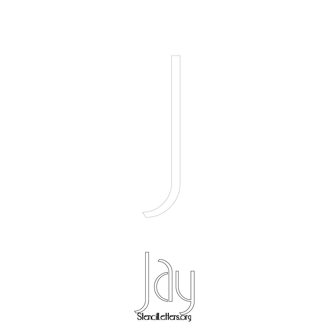 Jay printable name initial stencil in Art Deco Lettering