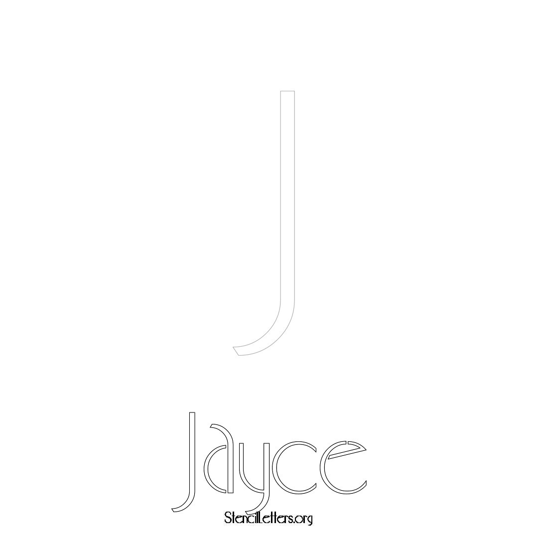 Jayce printable name initial stencil in Art Deco Lettering
