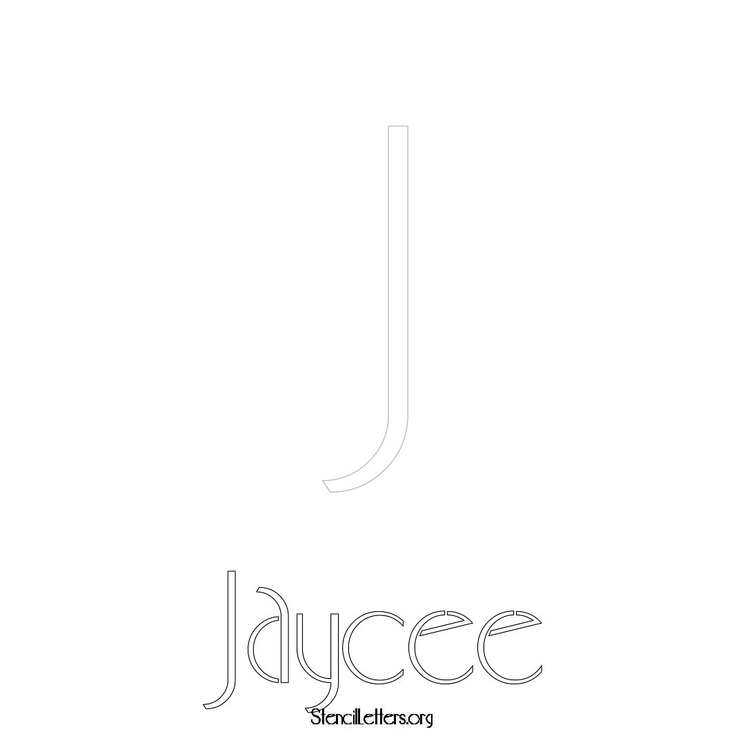 Jaycee printable name initial stencil in Art Deco Lettering