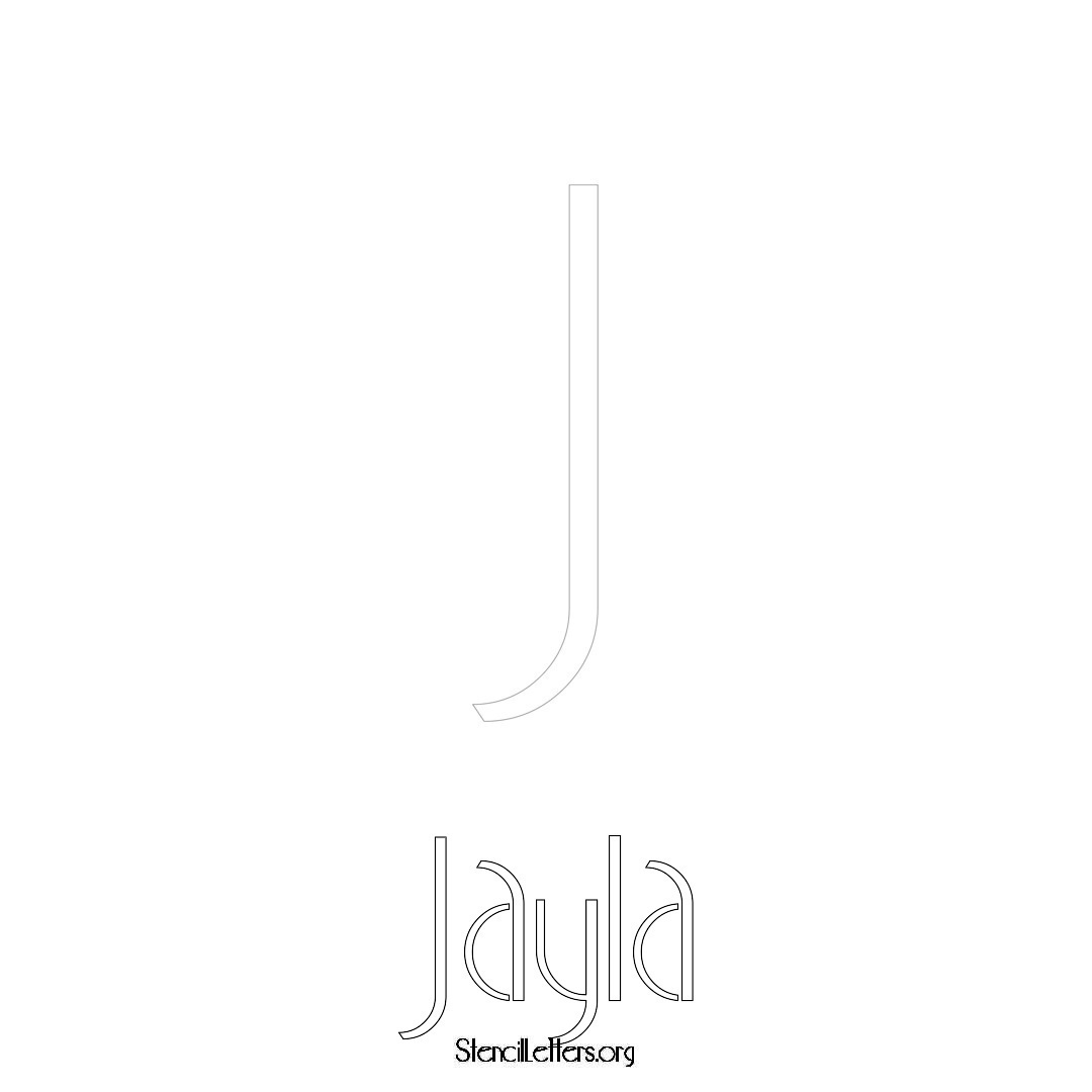 Jayla printable name initial stencil in Art Deco Lettering
