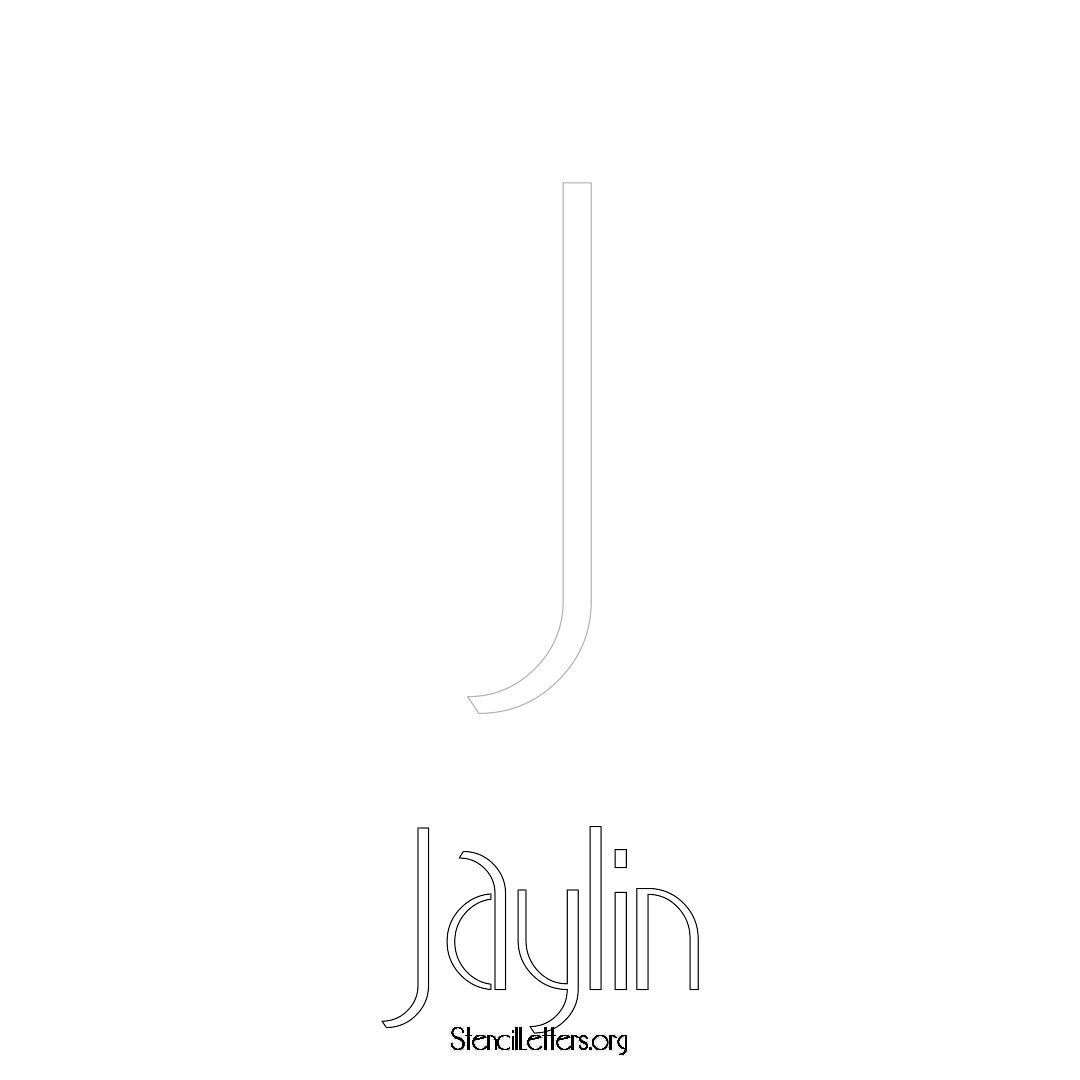 Jaylin printable name initial stencil in Art Deco Lettering