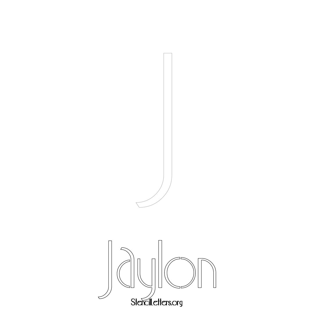 Jaylon printable name initial stencil in Art Deco Lettering