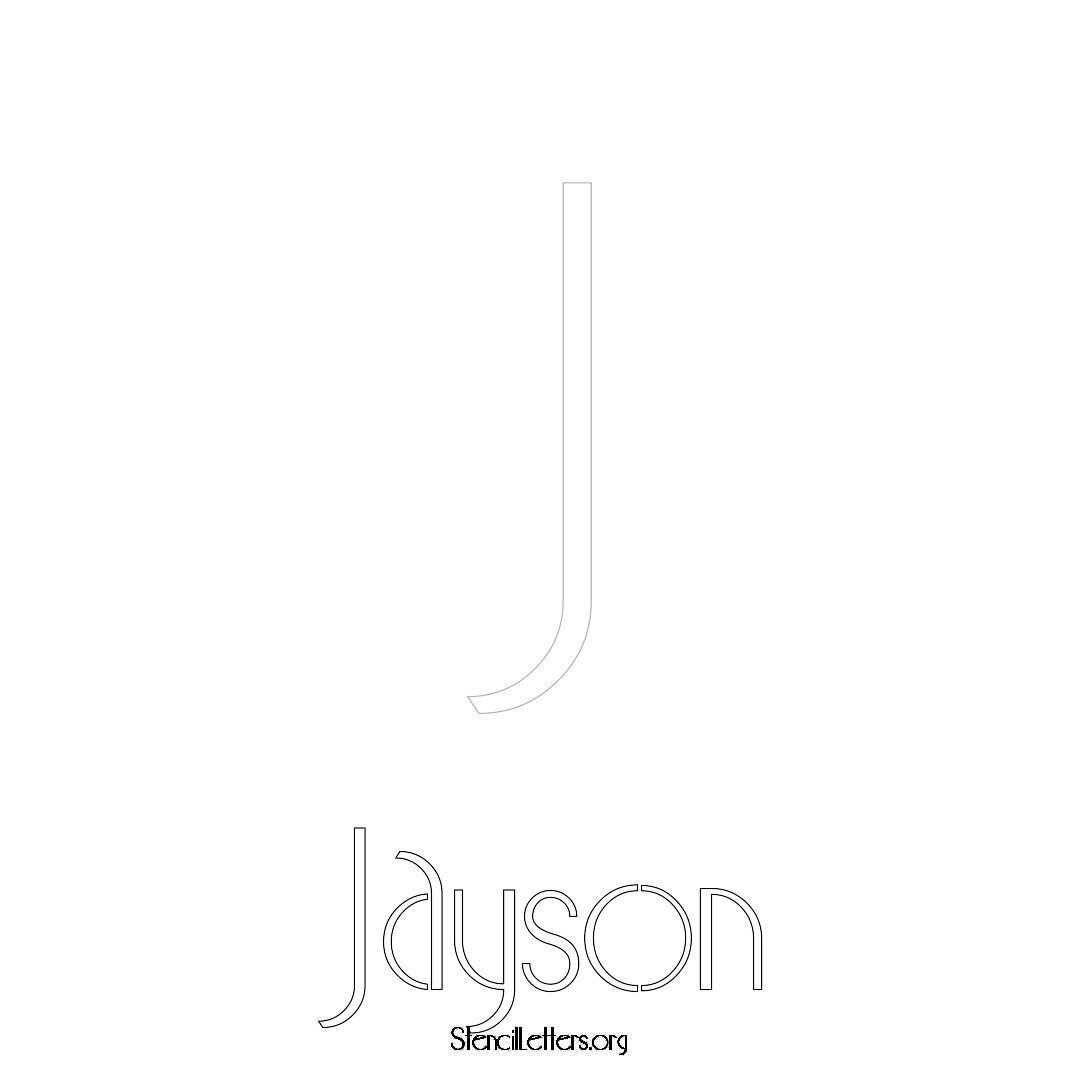Jayson printable name initial stencil in Art Deco Lettering