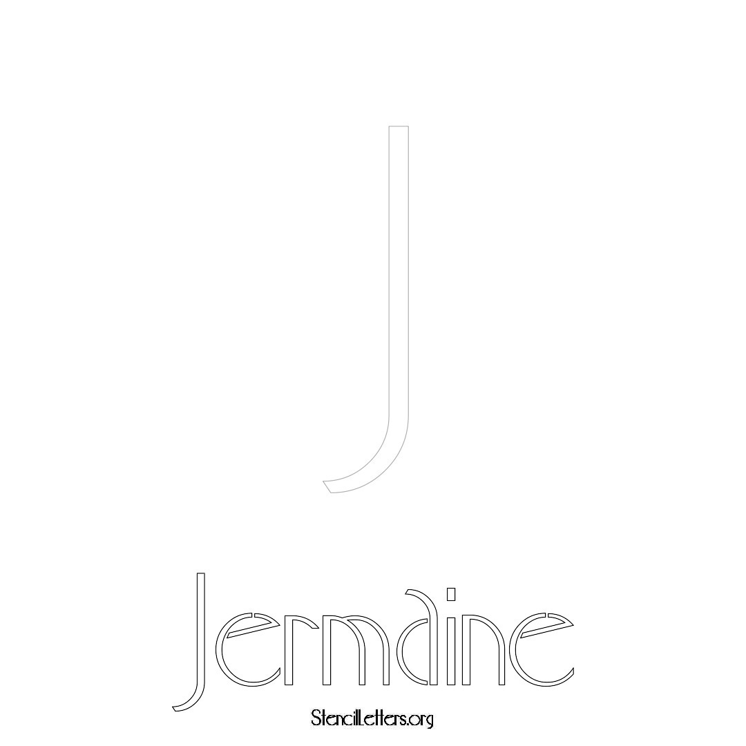 Jermaine printable name initial stencil in Art Deco Lettering