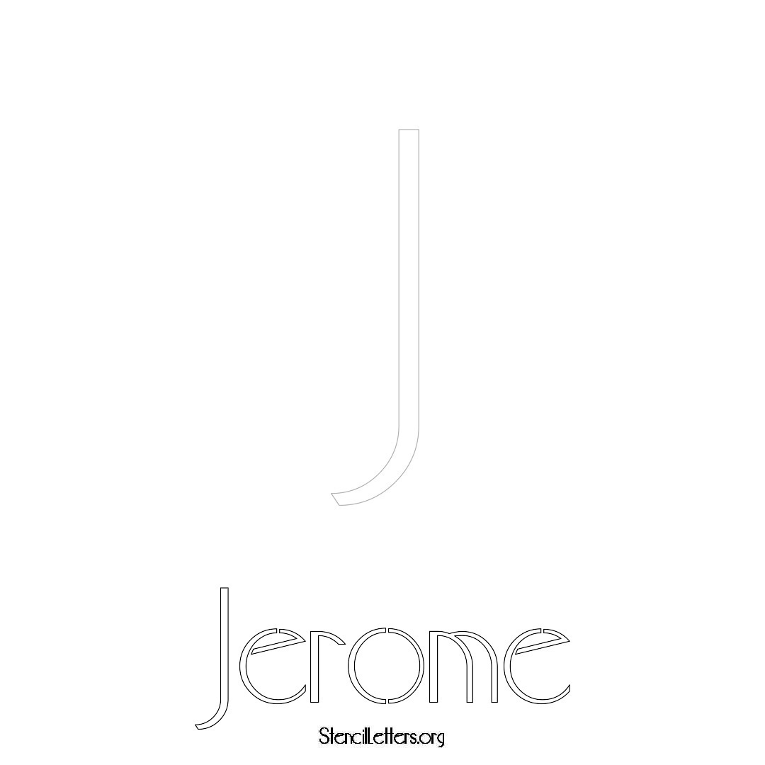 Jerome printable name initial stencil in Art Deco Lettering