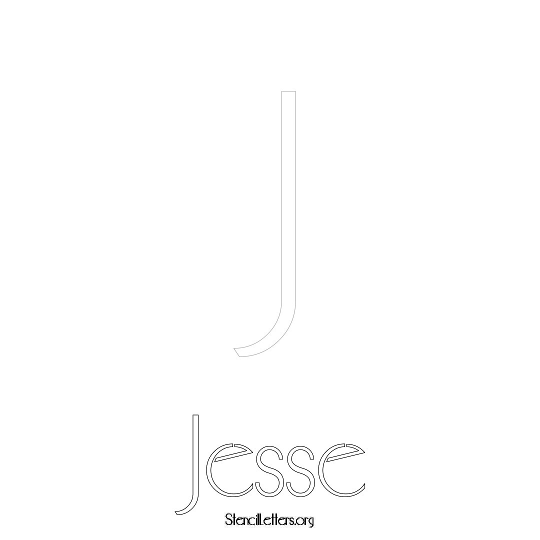 Jesse printable name initial stencil in Art Deco Lettering