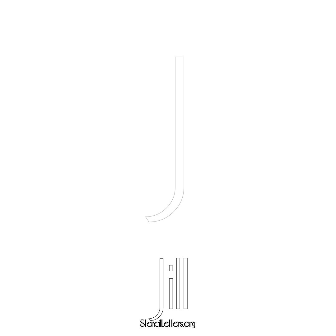 Jill printable name initial stencil in Art Deco Lettering