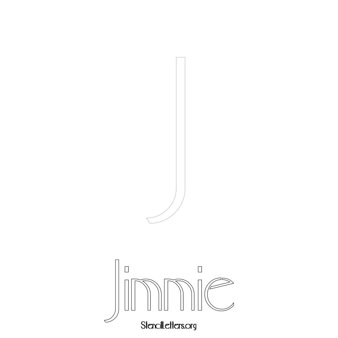 Jimmie printable name initial stencil in Art Deco Lettering