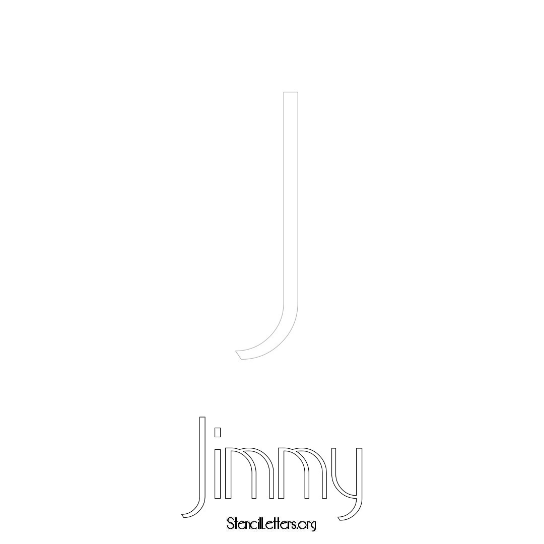 Jimmy printable name initial stencil in Art Deco Lettering