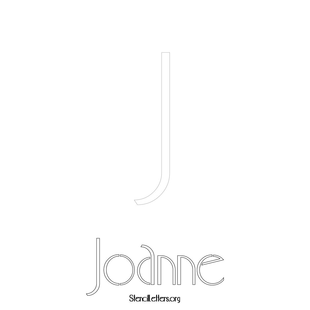 Joanne printable name initial stencil in Art Deco Lettering