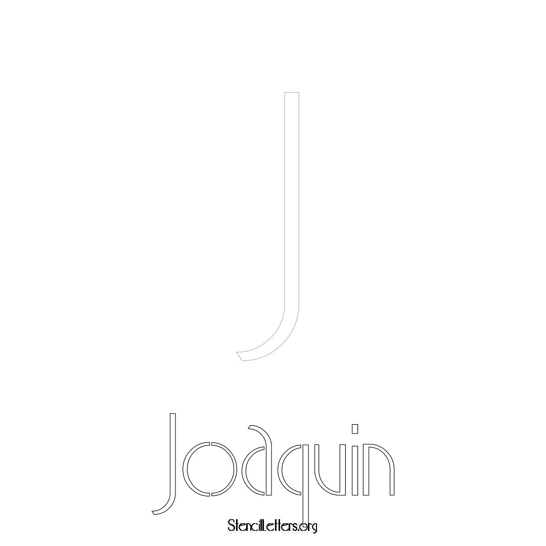 Joaquin printable name initial stencil in Art Deco Lettering