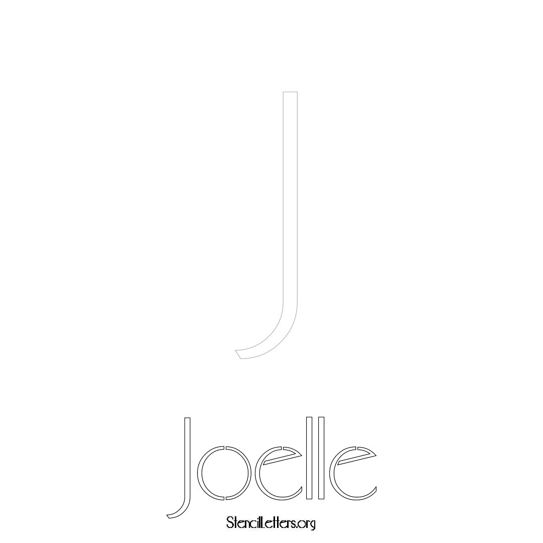 Joelle printable name initial stencil in Art Deco Lettering
