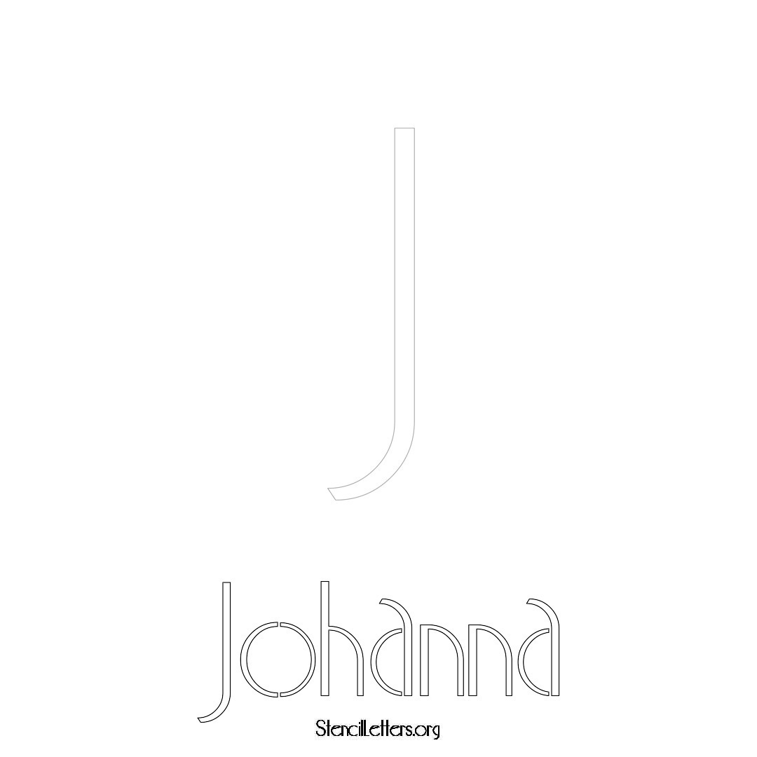 Johanna printable name initial stencil in Art Deco Lettering