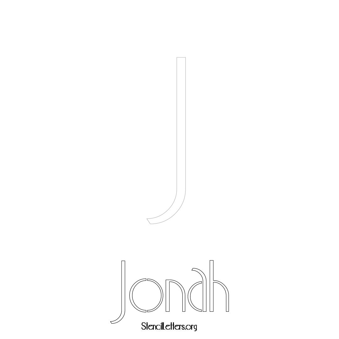 Jonah printable name initial stencil in Art Deco Lettering