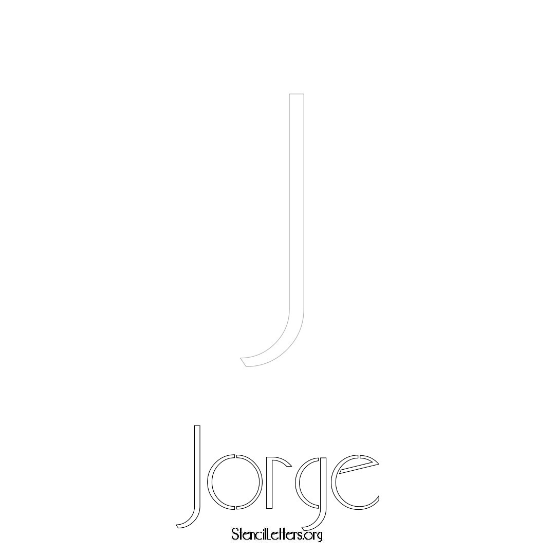 Jorge printable name initial stencil in Art Deco Lettering