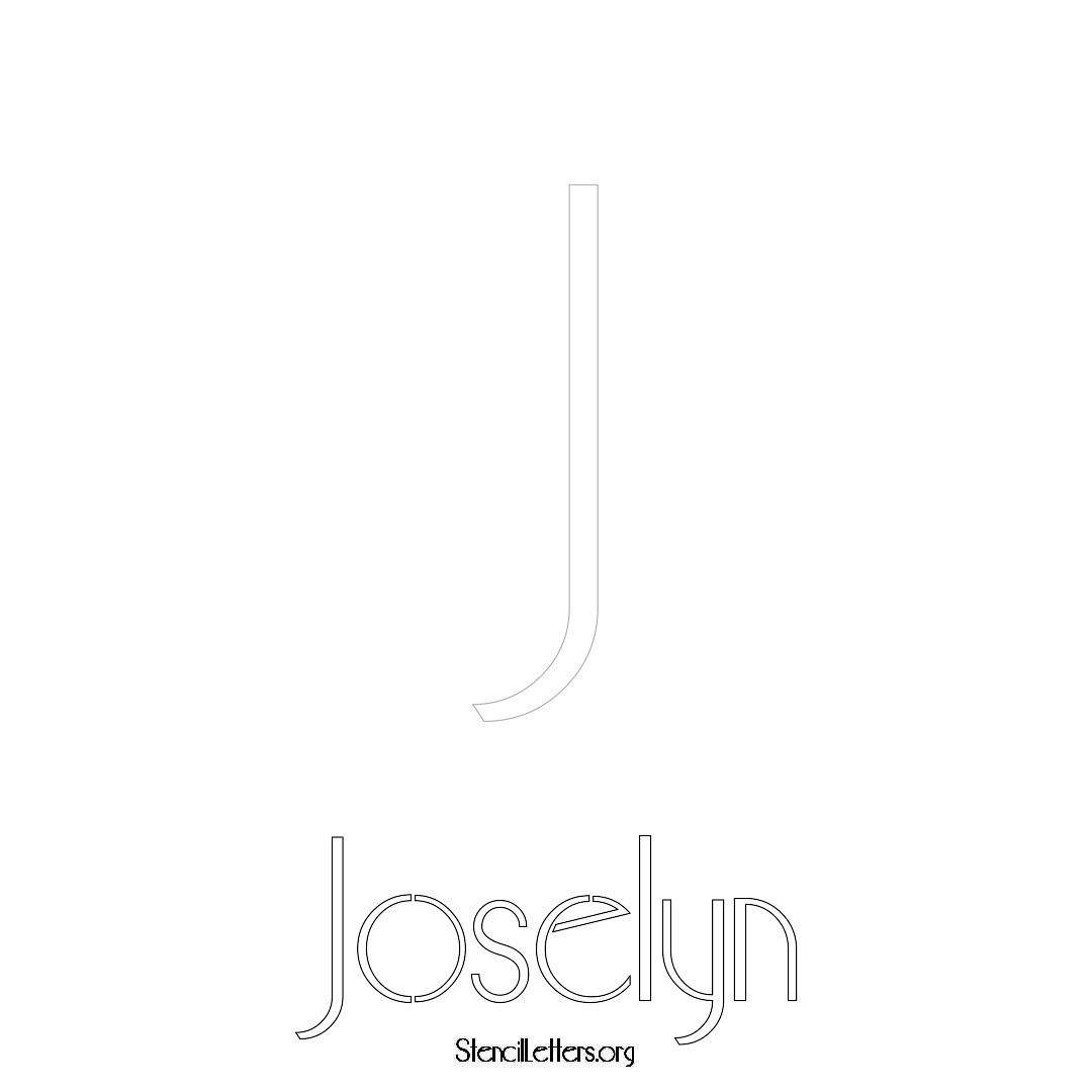 Joselyn printable name initial stencil in Art Deco Lettering