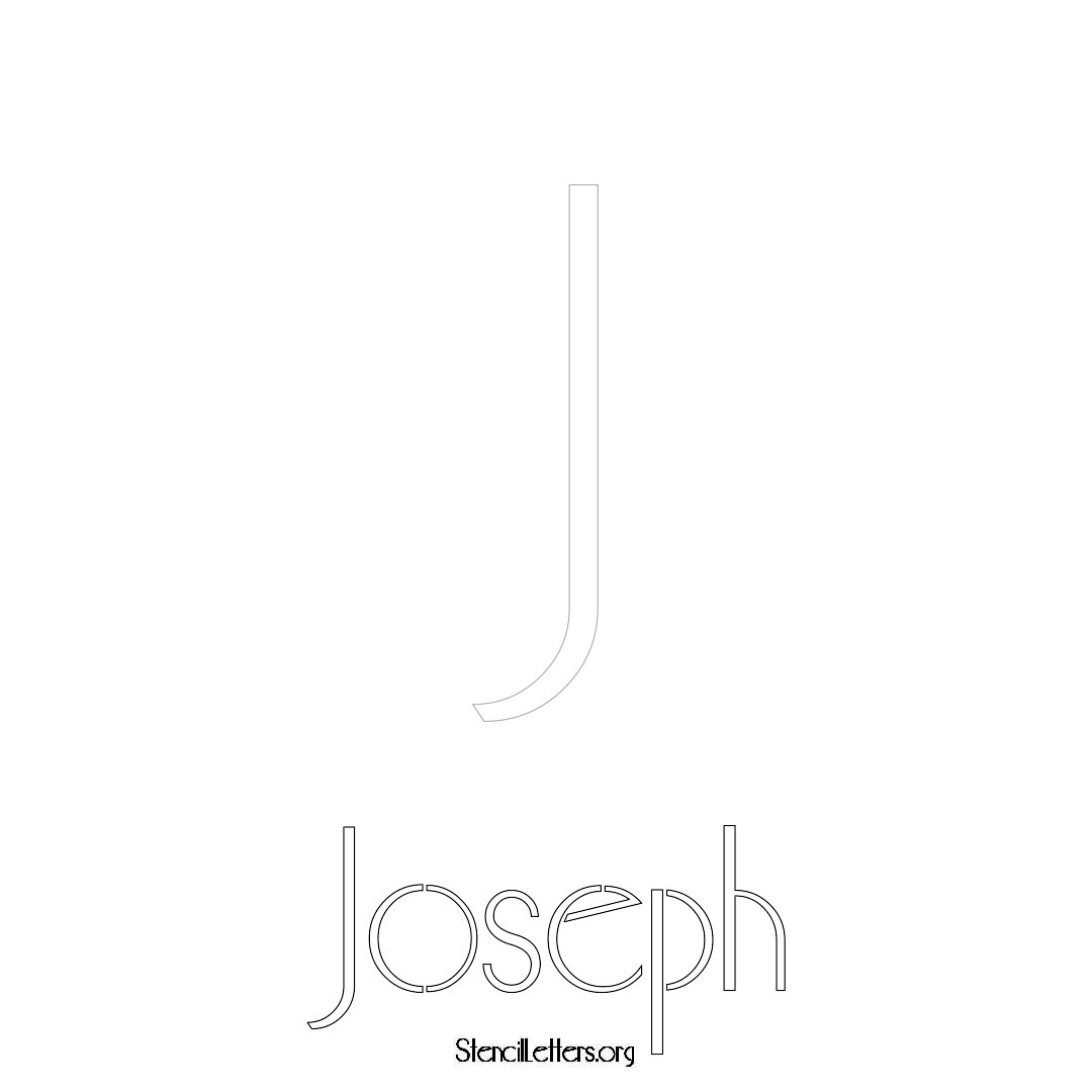 Joseph printable name initial stencil in Art Deco Lettering