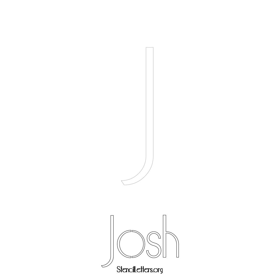 Josh printable name initial stencil in Art Deco Lettering