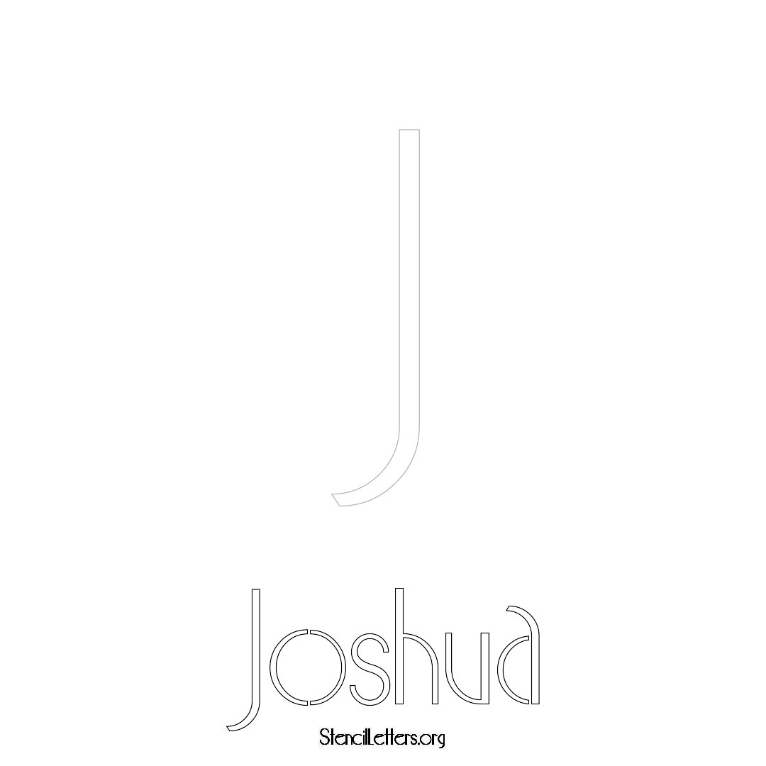 Joshua printable name initial stencil in Art Deco Lettering