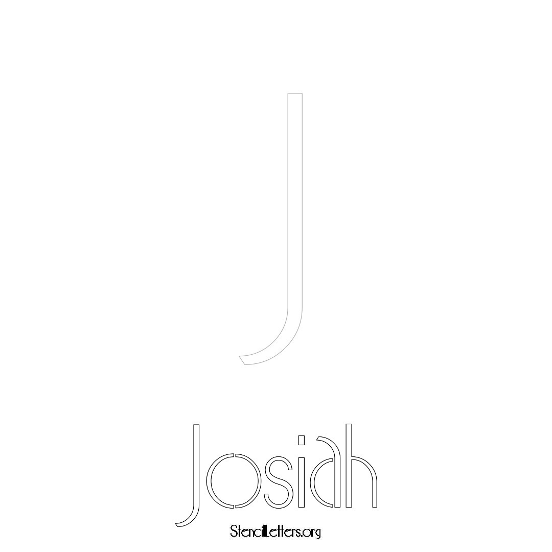 Josiah printable name initial stencil in Art Deco Lettering