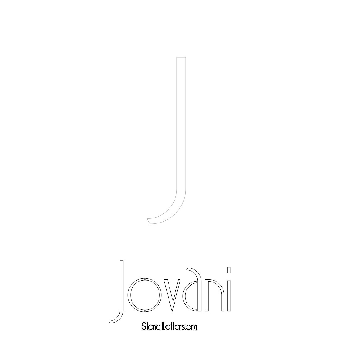 Jovani printable name initial stencil in Art Deco Lettering