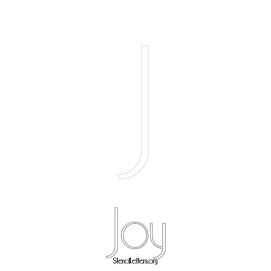 Joy printable name initial stencil in Art Deco Lettering