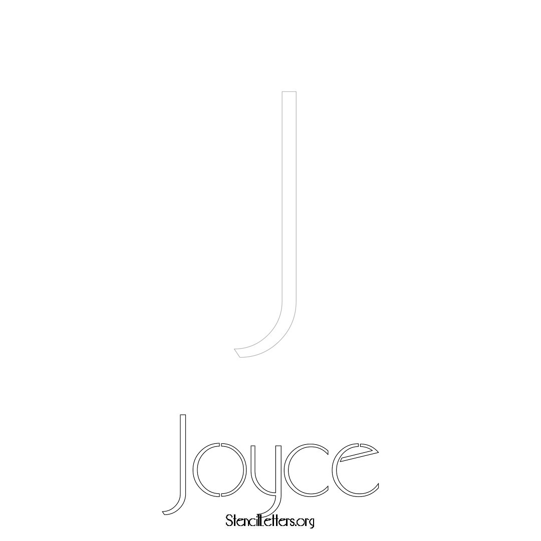 Joyce printable name initial stencil in Art Deco Lettering