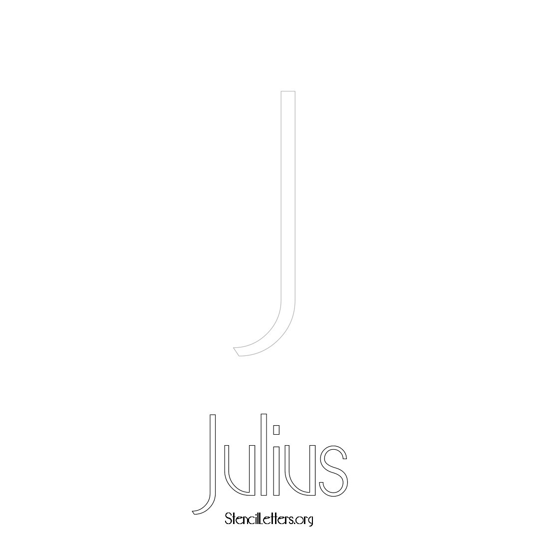 Julius printable name initial stencil in Art Deco Lettering