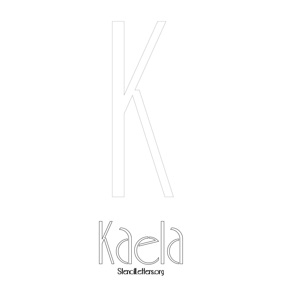 Kaela printable name initial stencil in Art Deco Lettering