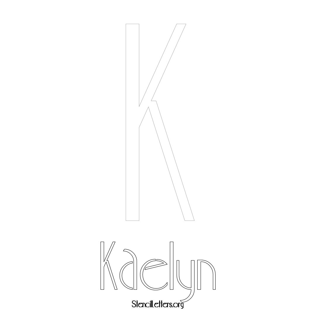 Kaelyn printable name initial stencil in Art Deco Lettering