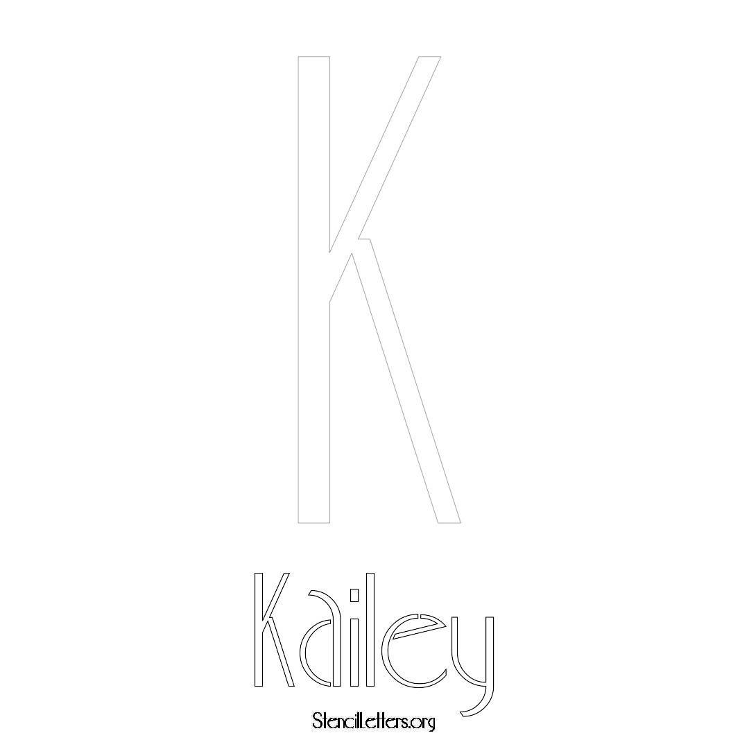 Kailey printable name initial stencil in Art Deco Lettering