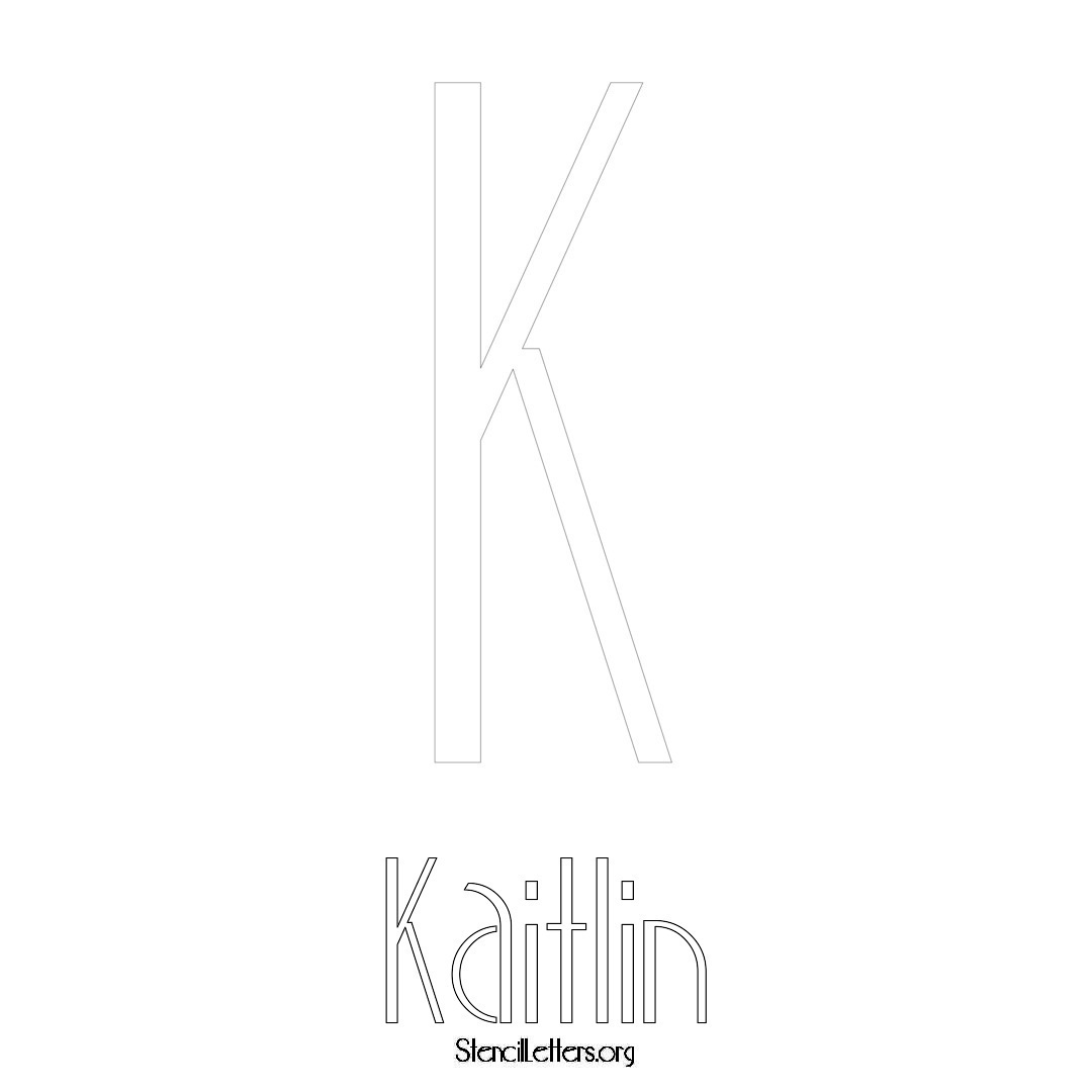 Kaitlin printable name initial stencil in Art Deco Lettering