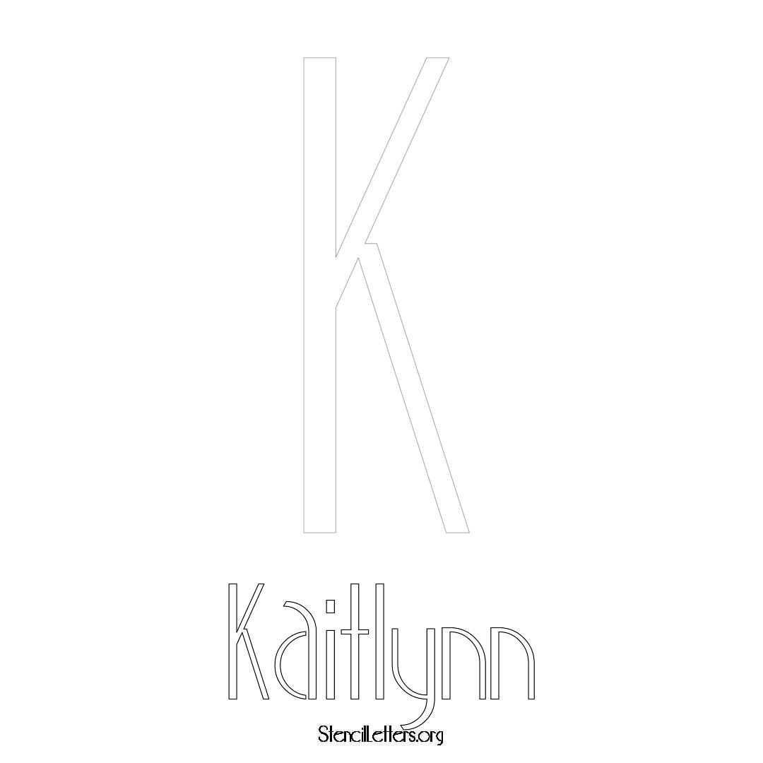 Kaitlynn printable name initial stencil in Art Deco Lettering