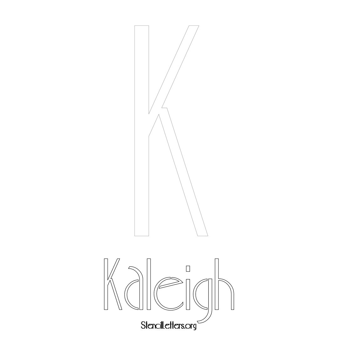 Kaleigh printable name initial stencil in Art Deco Lettering