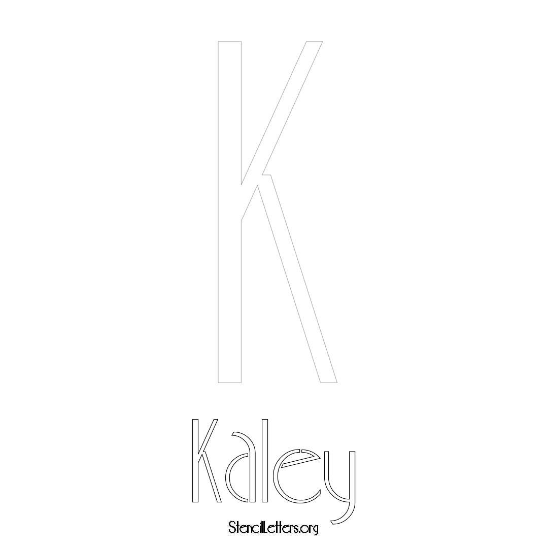 Kaley printable name initial stencil in Art Deco Lettering