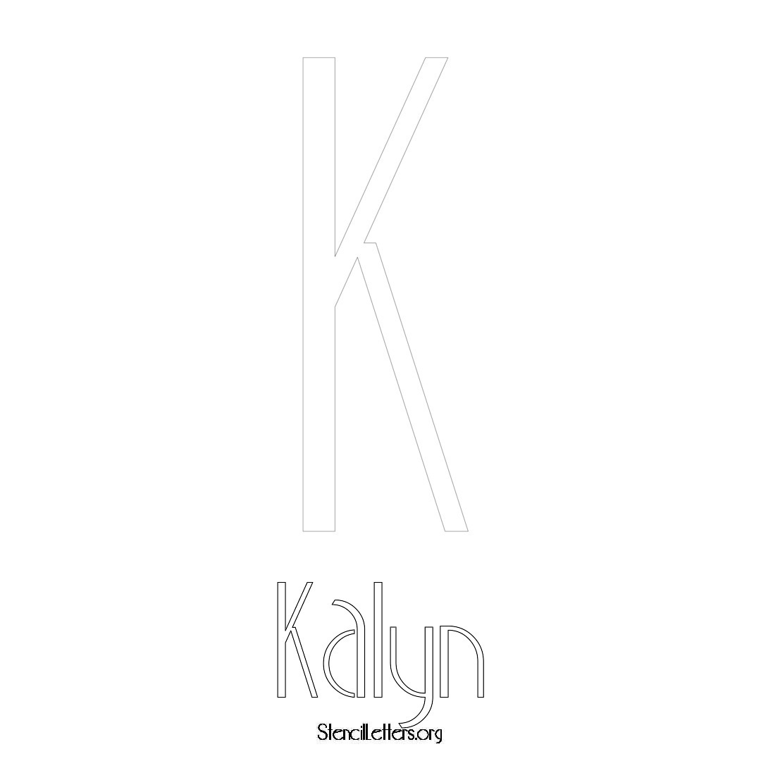 Kalyn printable name initial stencil in Art Deco Lettering