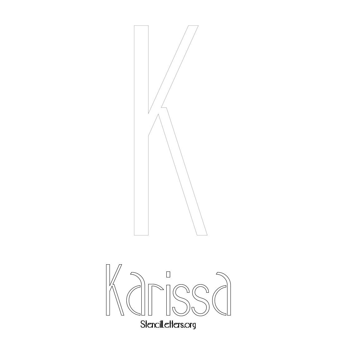 Karissa printable name initial stencil in Art Deco Lettering