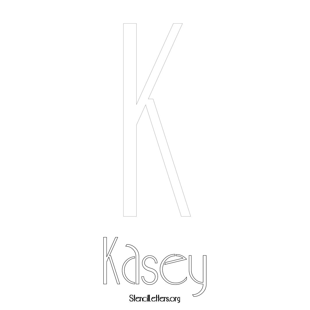 Kasey printable name initial stencil in Art Deco Lettering