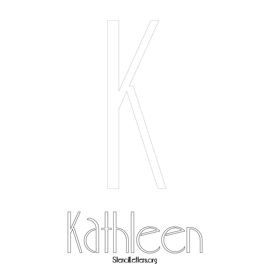 Kathleen printable name initial stencil in Art Deco Lettering