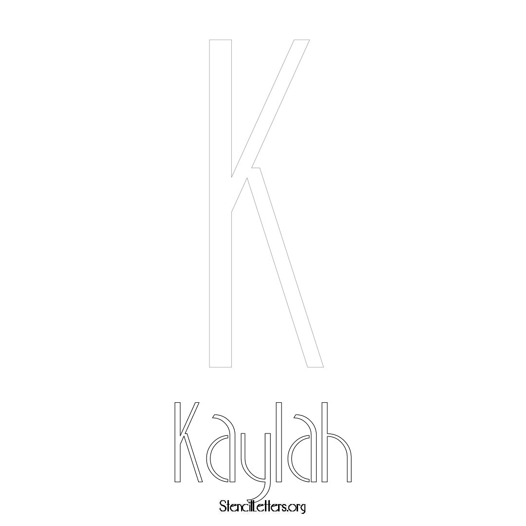 Kaylah printable name initial stencil in Art Deco Lettering