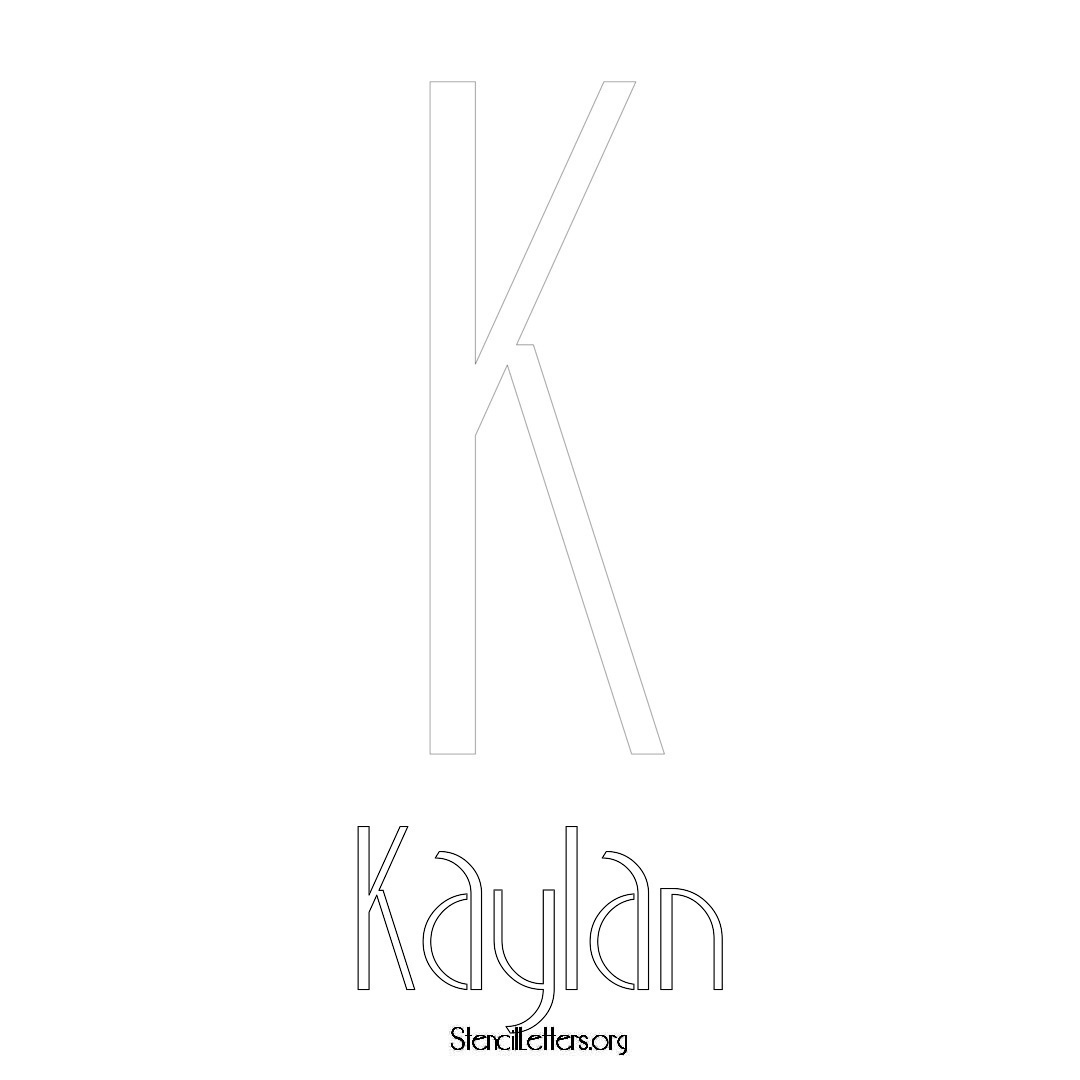 Kaylan printable name initial stencil in Art Deco Lettering