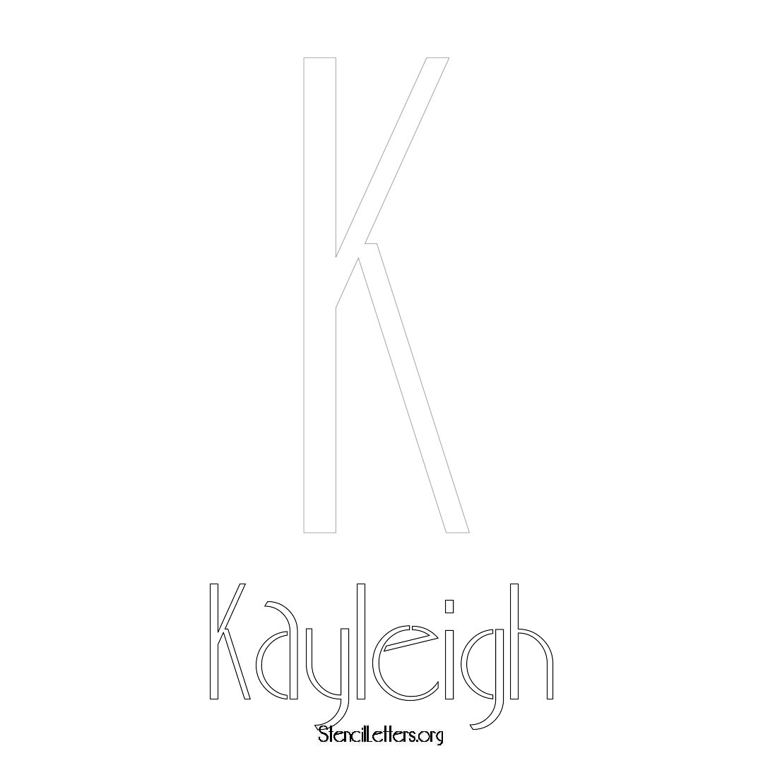 Kayleigh printable name initial stencil in Art Deco Lettering