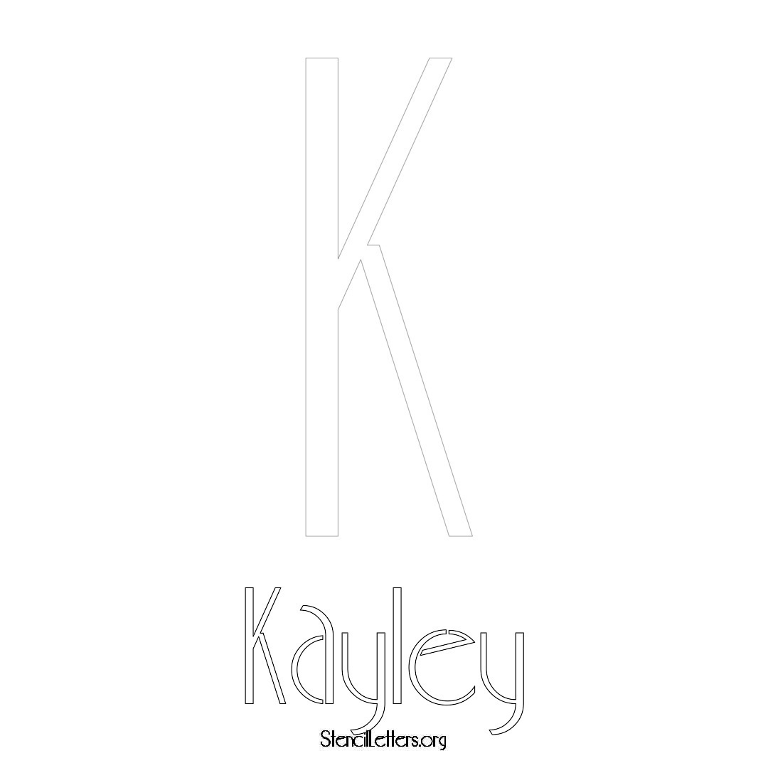 Kayley printable name initial stencil in Art Deco Lettering