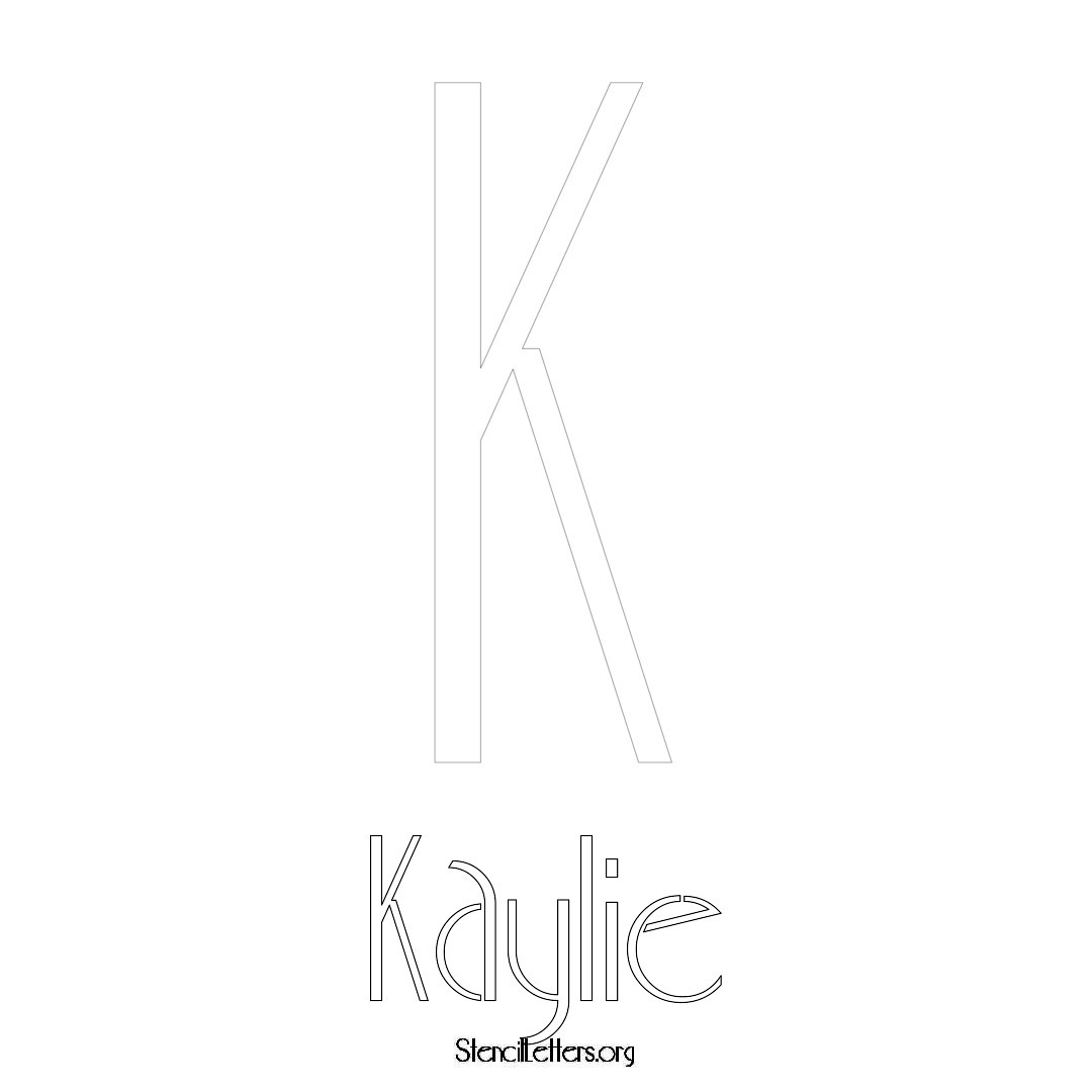 Kaylie printable name initial stencil in Art Deco Lettering