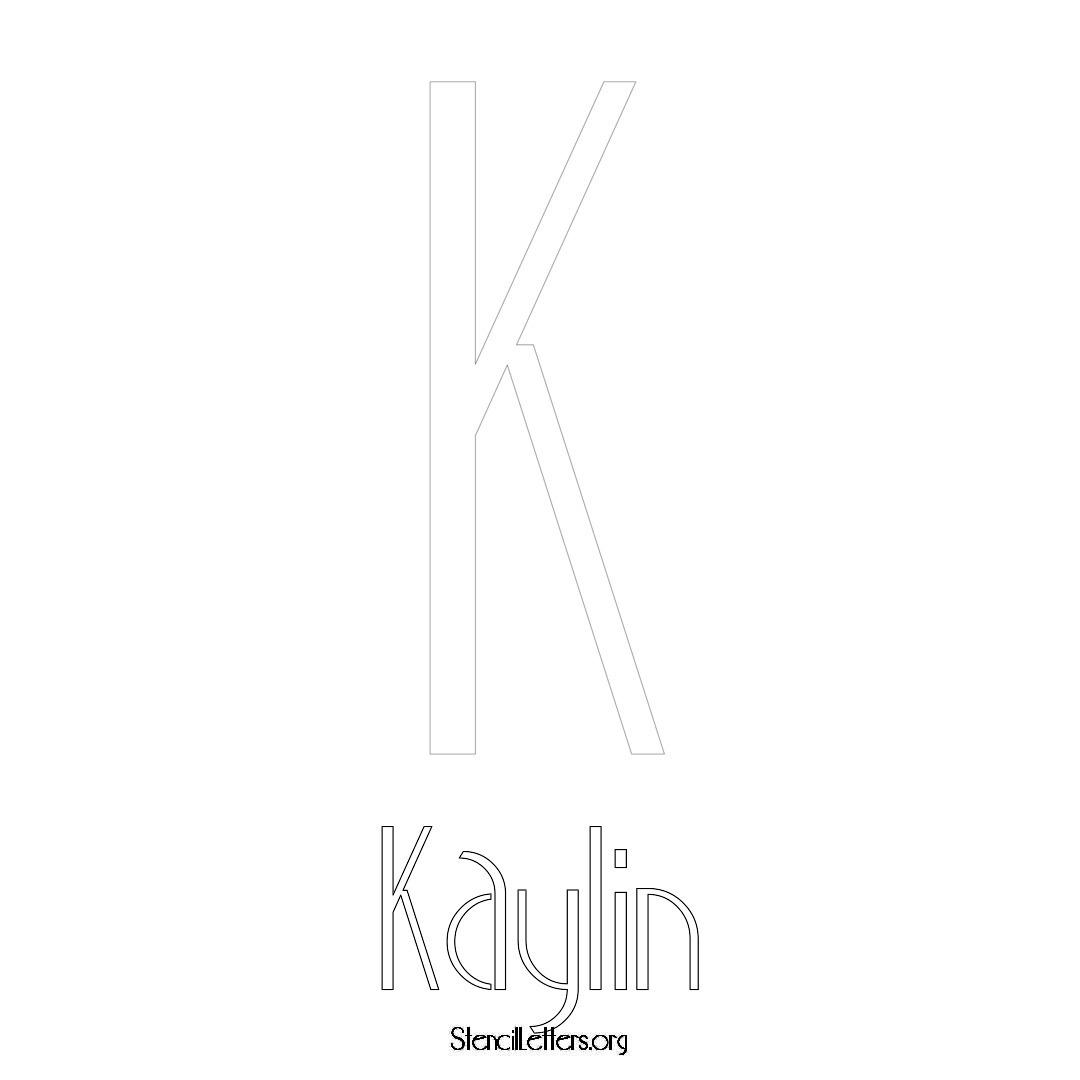 Kaylin printable name initial stencil in Art Deco Lettering
