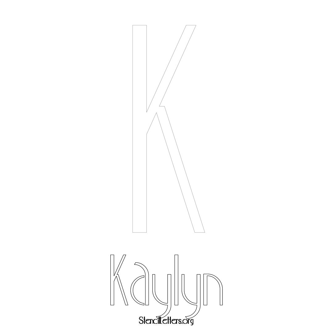 Kaylyn printable name initial stencil in Art Deco Lettering