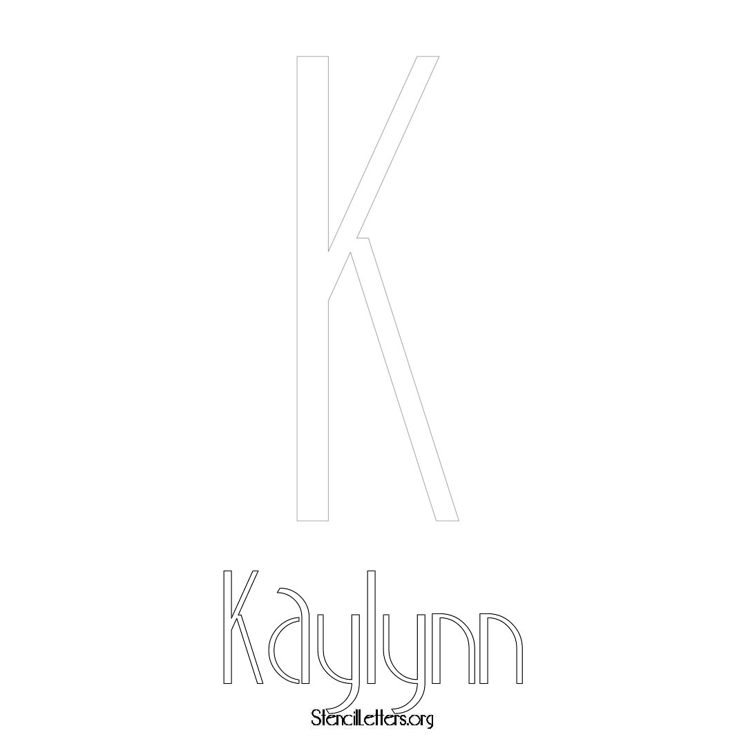 Kaylynn printable name initial stencil in Art Deco Lettering