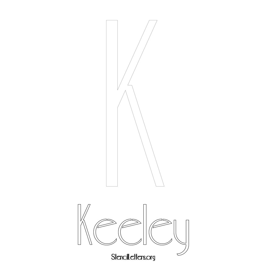 Keeley printable name initial stencil in Art Deco Lettering