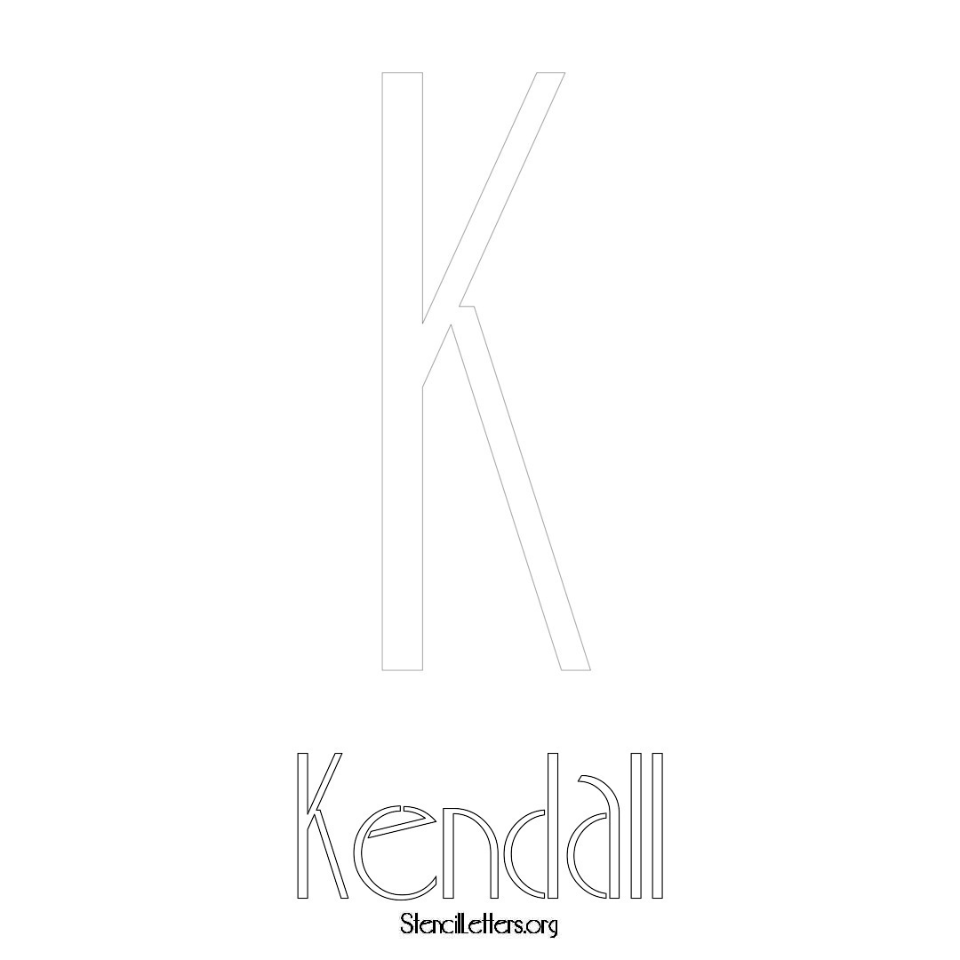 Kendall printable name initial stencil in Art Deco Lettering