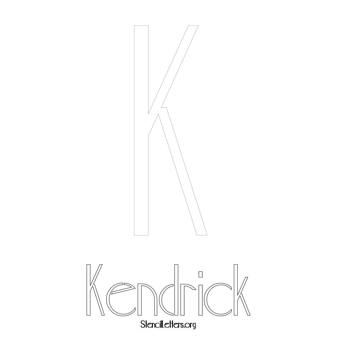 Kendrick printable name initial stencil in Art Deco Lettering